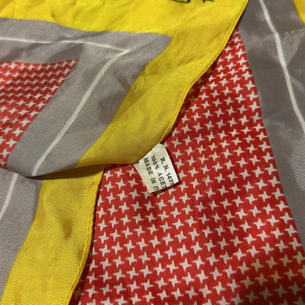 Jaques Piaget Vintage Silky Geometric Print Scarf - Picture 3 of 4